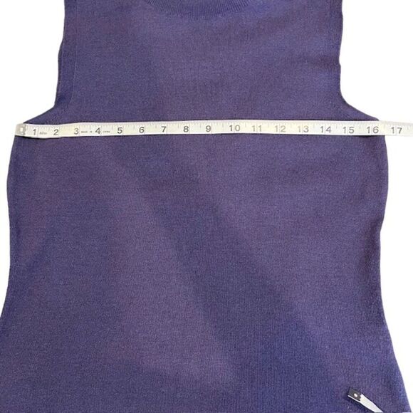 Bally Silk 2 PC Sweater Twin Set Violet Sleeveless and Long Sleeve Size 8 (44) - Picture 7 of 10